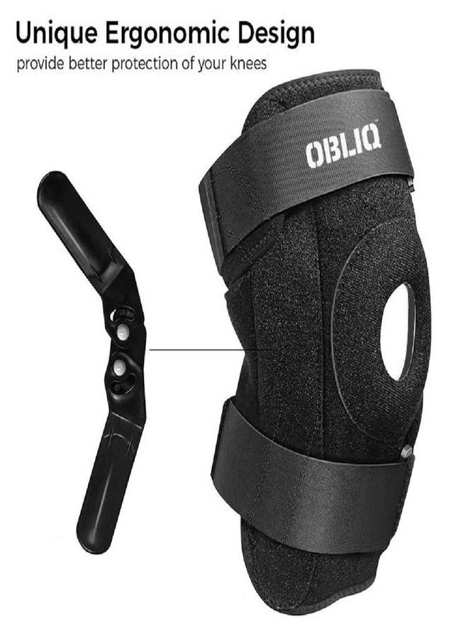 obliq Hinged Knee Braces for Men/Women with Lateral Support Dual Stabilizers - Fits Upto 20 Inches - Image 2