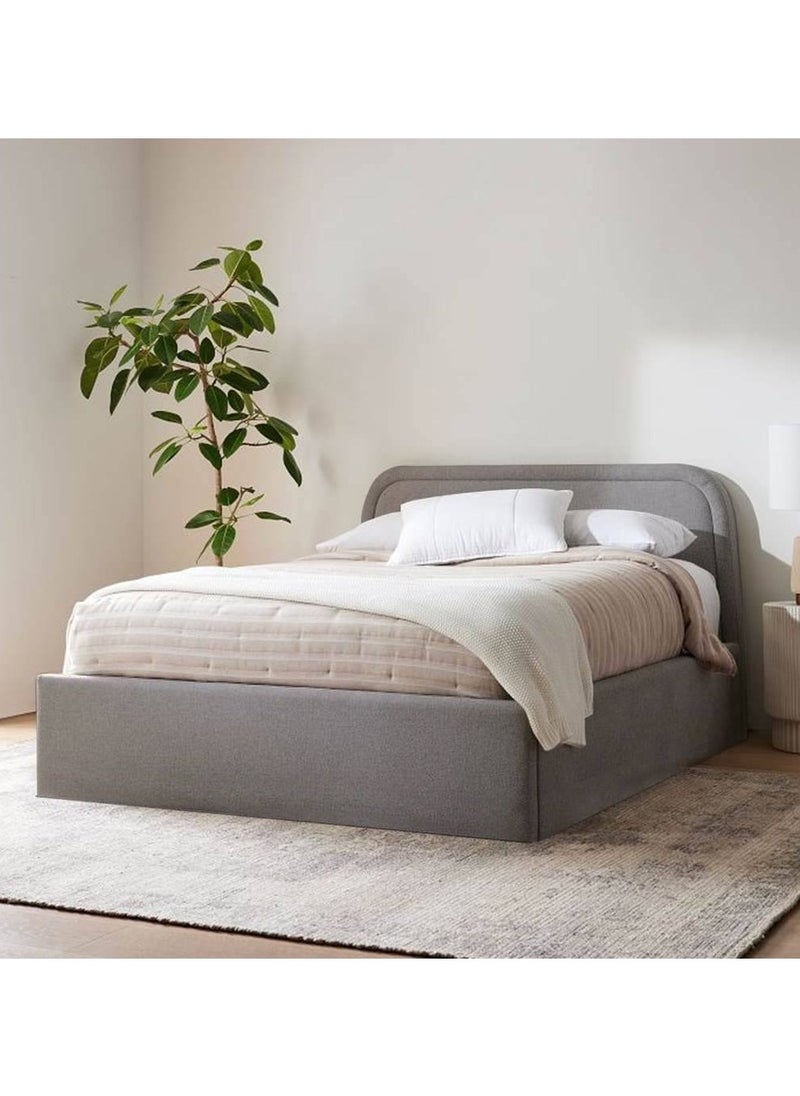 Modern Button Tufted Bed Gray 120Cm  - Image 1
