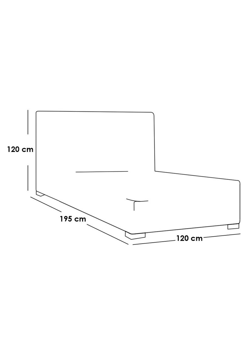 Modern Button Tufted Bed Gray 120Cm  - Image 2