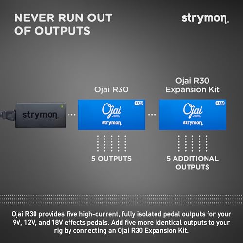 Strymon Ojai R30 High Current Guitar Pedal Power Supply Expansion Kit for 9V, 12V and 18V Effects Pedals, Five Outputs Provide 500mA of Current Each - Image 3