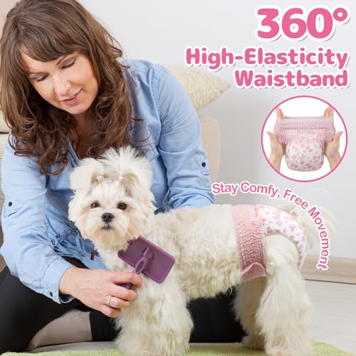 Dono Disposable Pull It Up Female Dog Diapers, 360° Stretchy Waist Puppy Diapers, Super-Absorbent Doggie Diapers with Rapid-Dry Technology Leak-Proof Design for Doggy in Heat Period, S 10 Pcs - Image 3