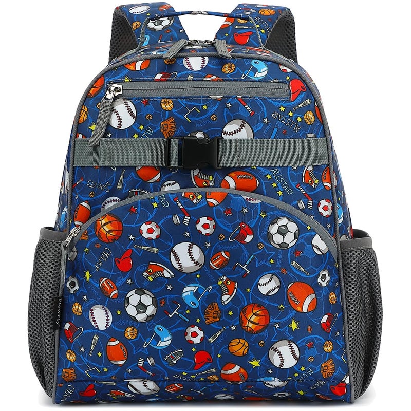 FlowFly Kids Backpack for Toddler Boys Girls Simple Lightweight Bookbag for Daycare Kindergarten Elementary School Travel Small Modern Bag Medium 15 Football - Image 2
