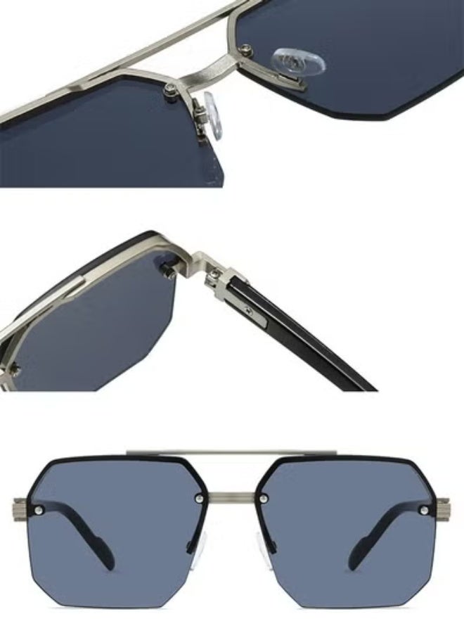 AZorb Aviator Men's Sunglasses Men Women High-Quality Metal Sturdy Semi Frame Sunglasses for Women Men Sun Glassess Accessories Eye UV400 Protection Shades for Driving Outdoor - Image 4