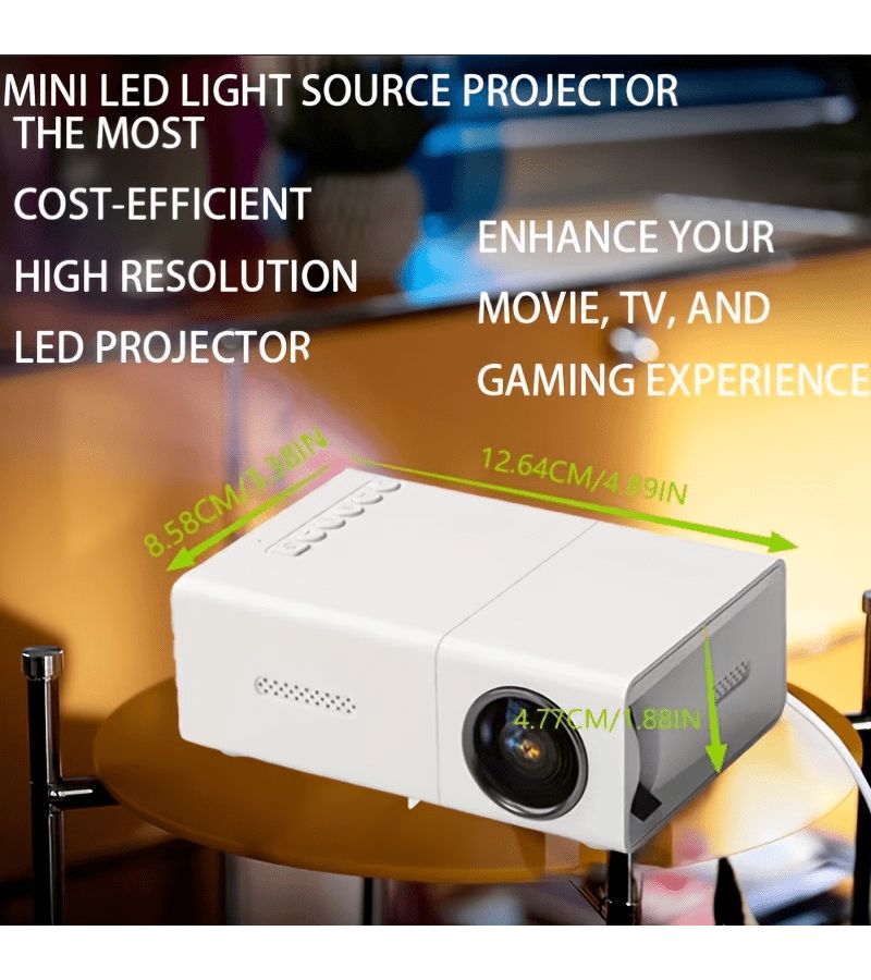 Upgraded Wired Smart Projector With USB Connectivity For High Pitched Sound Movie Viewing Easy Install Accessory Gifts - Image 2