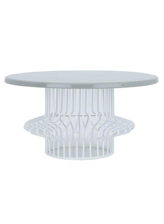 Alsaif Steel Serving Stand 12 X 25 X 25 Cm Round Flat White  - Image 1
