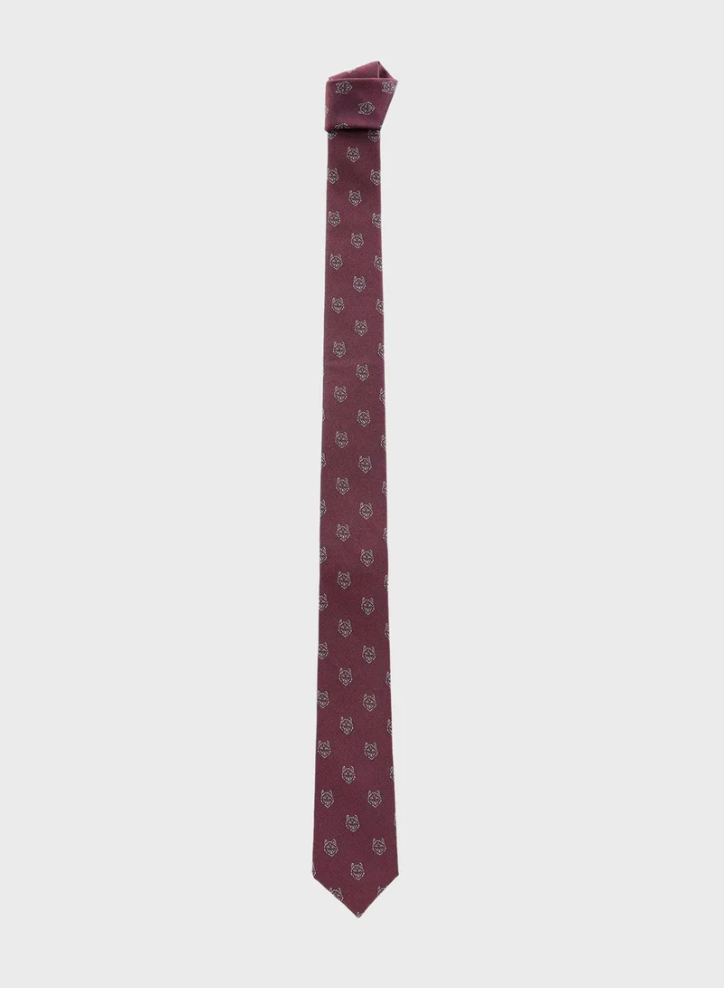 MANGO Wolf Print Tie
