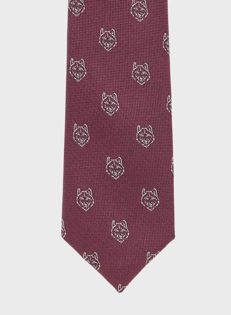 MANGO Wolf Print Tie