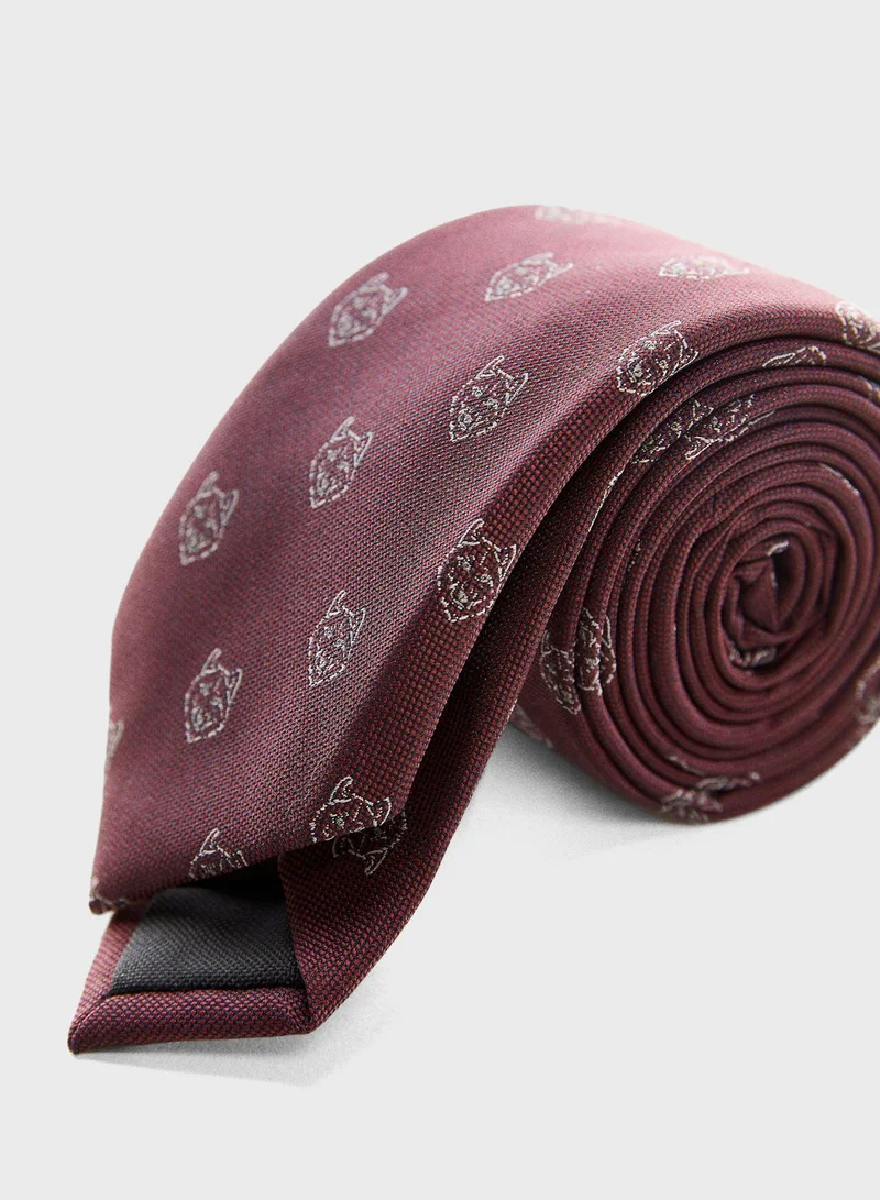 MANGO Wolf Print Tie