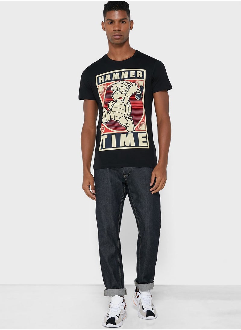 DIFUZED - Super Mario Hammertime Crew Neck T-Shirt - Image 1
