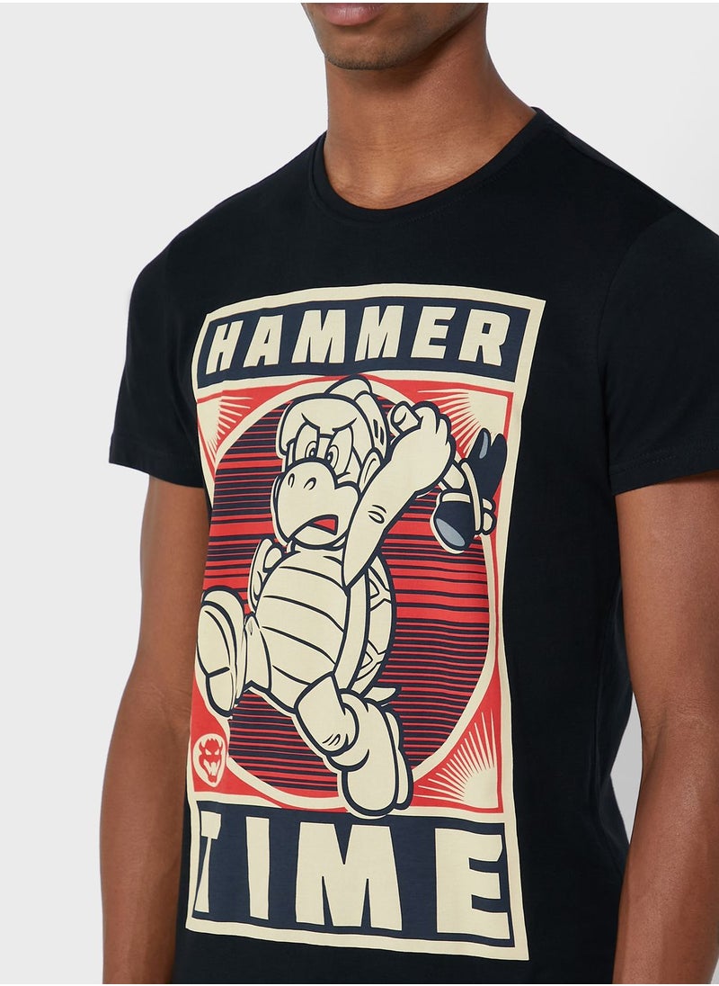 DIFUZED - Super Mario Hammertime Crew Neck T-Shirt - Image 1