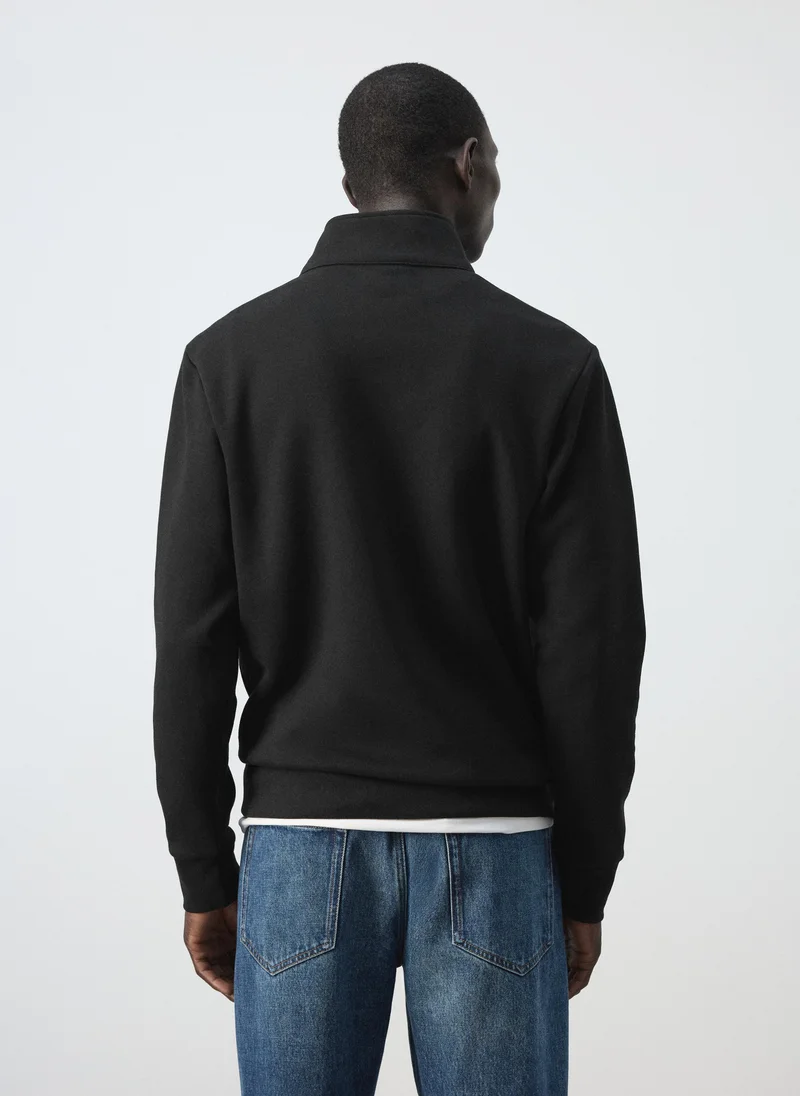 Mango Man Cotton blend sweatshirt zipper