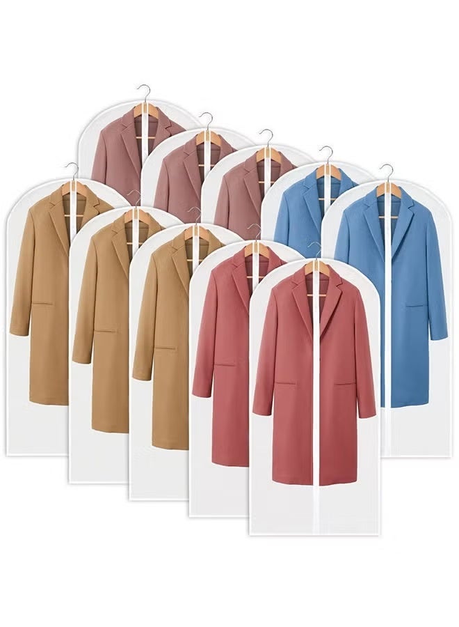SafiDur Garment Bag Transparent Suit Bag Set of 10 Garment Bag Cover Dustproof Clothes Cover Bags Foldable Clothe Storage Bag Protector for Closet Storage Suit,Robe,Long Dress,60*120CM. - Image 4