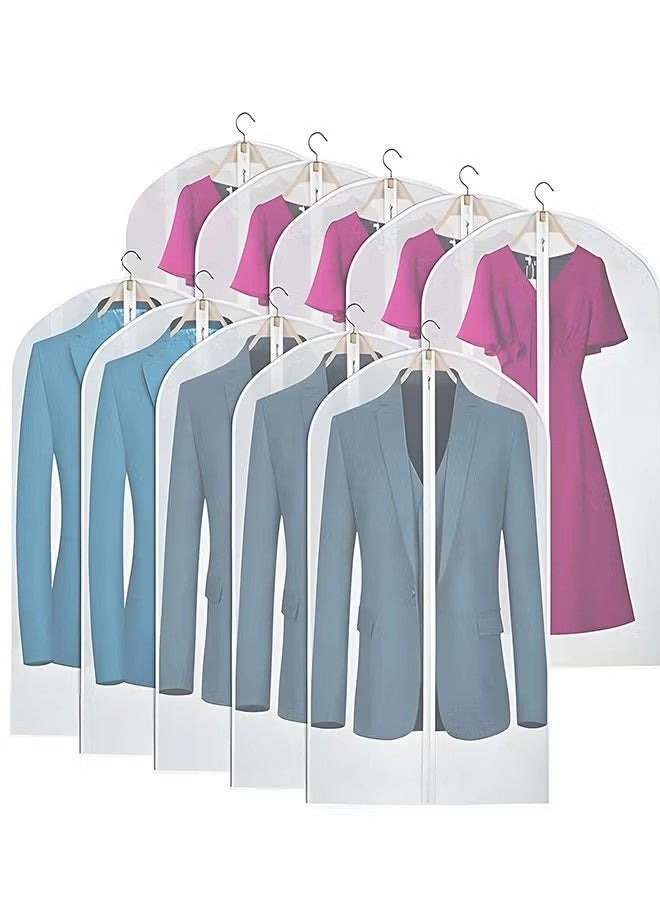 SafiDur Garment Bag Transparent Suit Bag Set of 10 Garment Bag Cover Dustproof Clothes Cover Bags Foldable Clothe Storage Bag Protector for Closet Storage Suit,Robe,Long Dress,60*120CM. - Image 1