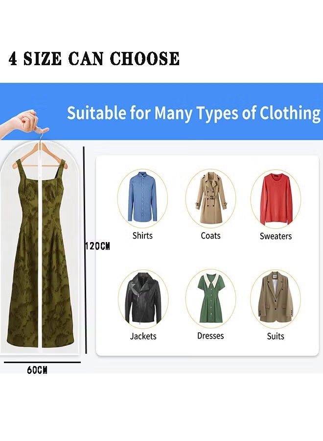 SafiDur Garment Bag Transparent Suit Bag Set of 10 Garment Bag Cover Dustproof Clothes Cover Bags Foldable Clothe Storage Bag Protector for Closet Storage Suit,Robe,Long Dress,60*120CM. - Image 5