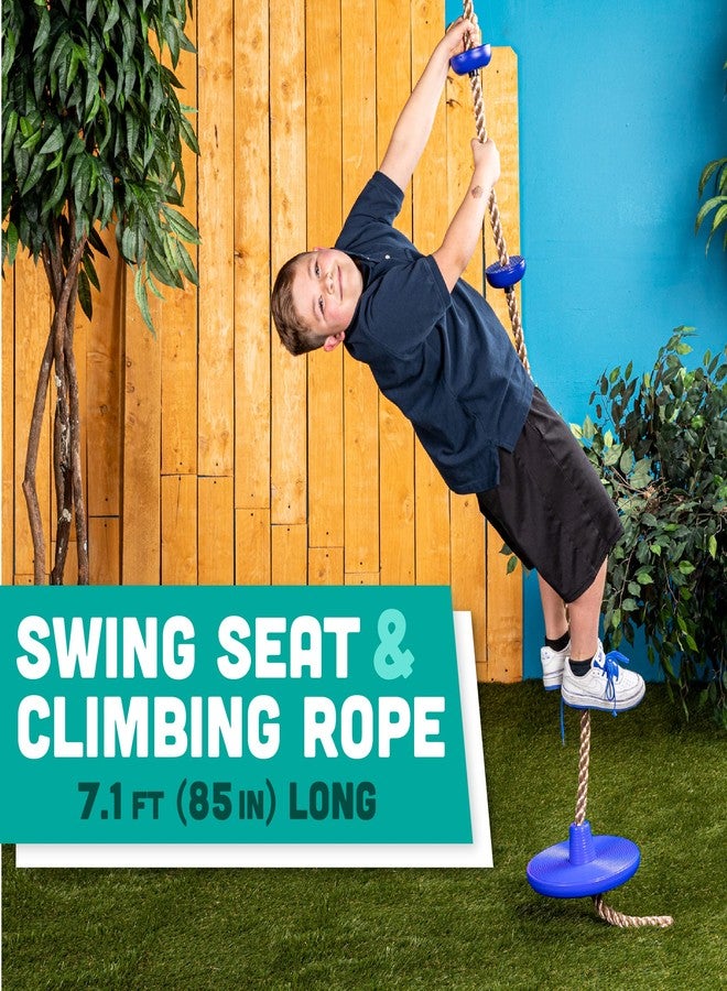 Squirrel Products Climbing Rope with Disc Swing - Active Outdoor Playset Equipment - Blue - Image 2