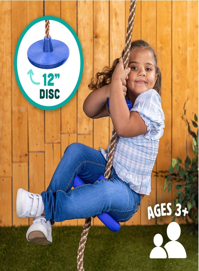 Squirrel Products Climbing Rope with Disc Swing - Active Outdoor Playset Equipment - Blue - Image 5
