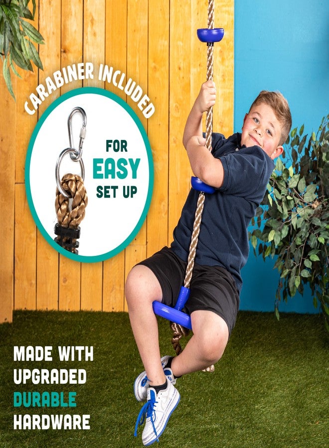 Squirrel Products Climbing Rope with Disc Swing - Active Outdoor Playset Equipment - Blue - Image 4