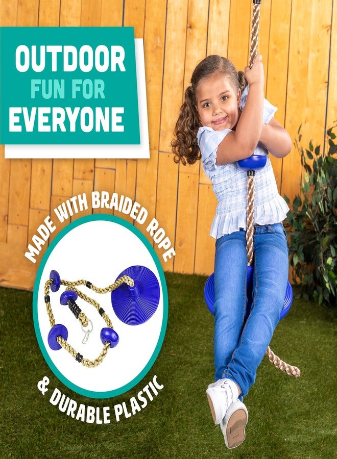 Squirrel Products Climbing Rope with Disc Swing - Active Outdoor Playset Equipment - Blue - Image 3