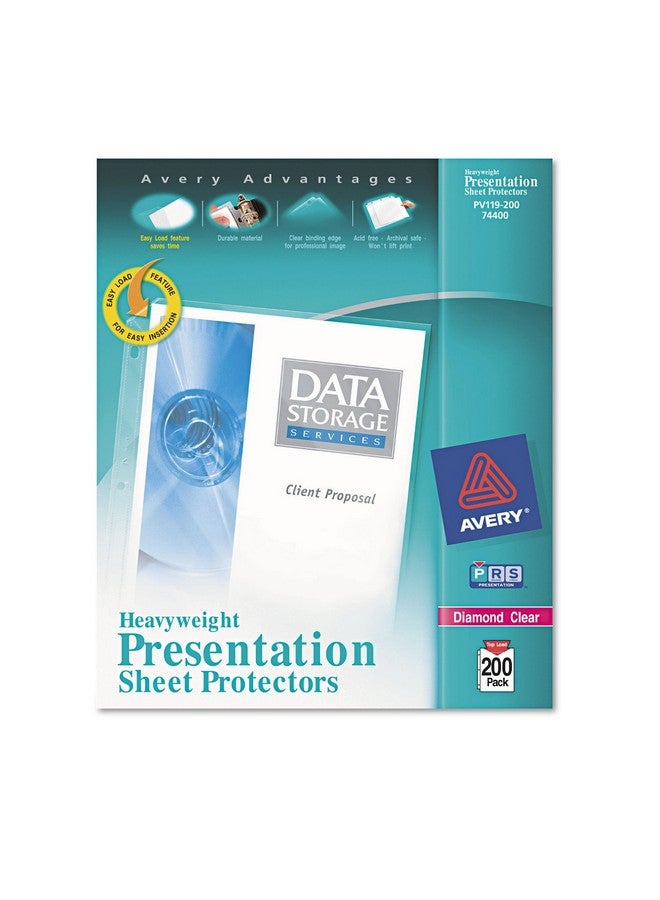 افيري واقيات ورقية شفافة ثقيلة الوزن من الألماس، مقاس 8.5 بوصة × 11 بوصة، خالية من الأحماض، آمنة للأرشيف، سهلة التحميل، 200 قطعة (74400) - Image 1