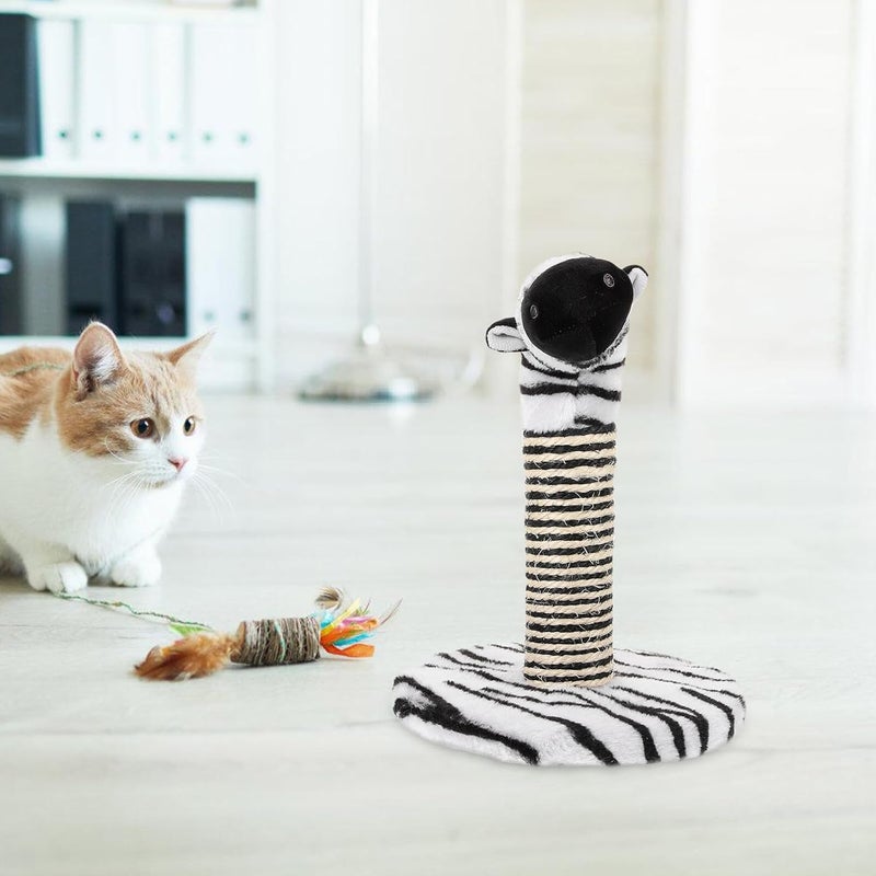Zebra Pattern Cat Scratching Post Kitten Activity Tower Reusable Wear-Resistant Indoor Cat Scratcher Small Size for Daily Use - Image 4