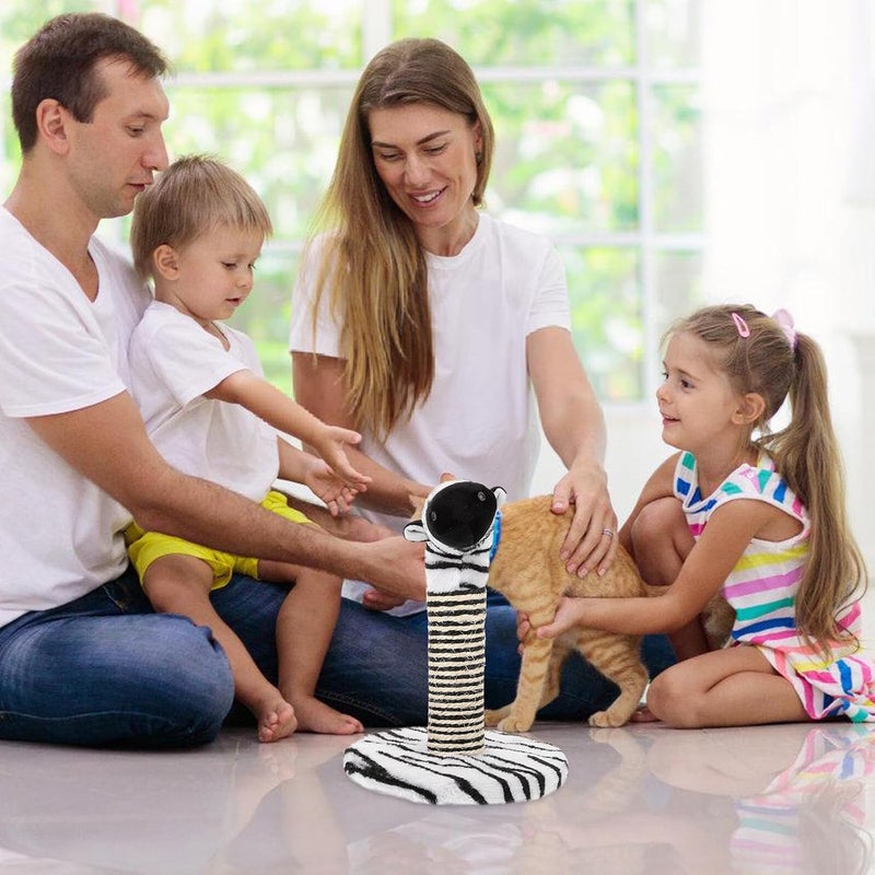 Zebra Pattern Cat Scratching Post Kitten Activity Tower Reusable Wear-Resistant Indoor Cat Scratcher Small Size for Daily Use - Image 5