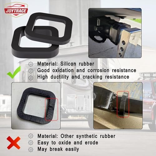 joytrace 6 Pack - Multiple Size Combination，2 Inch Hitch Receiver Silencer Pad - Compatible with Most 2 Inch Trailer Hitch Receiver - Image 3