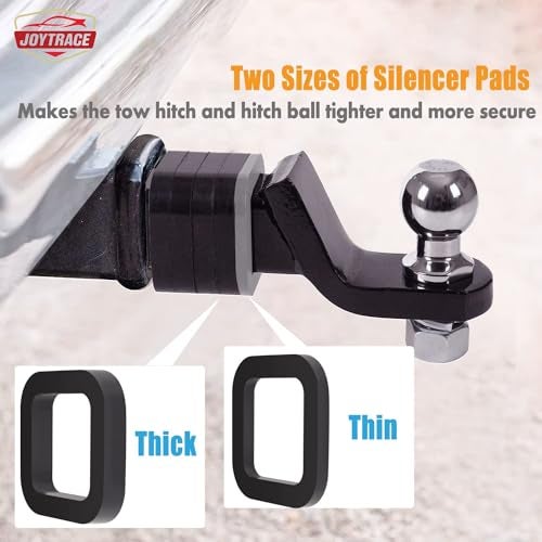 joytrace 6 Pack - Multiple Size Combination，2 Inch Hitch Receiver Silencer Pad - Compatible with Most 2 Inch Trailer Hitch Receiver - Image 2