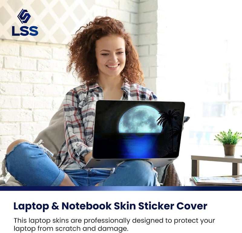 LSS Laptop 15 15.6 Skin Cover with Colorful Beach Moon Light Pattern for HP Dell Lenovo Apple Asus Acer Compaq - Fits 13.3" 14" 15.6" 16" (2 Wrist Pads Free) - Image 5
