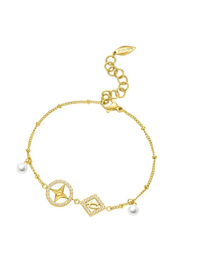 بوليس POLICE - Sheeny Bracelet for Women Gold Plating with Pearls - PEJLB0002105