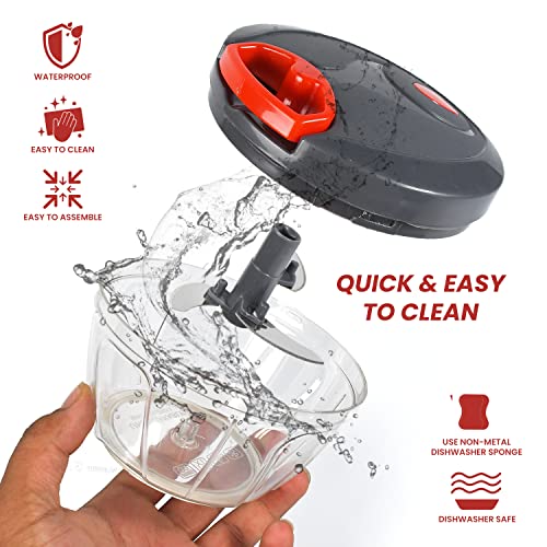 DeoDap Chopper for Kitchen | Vegetable Chopper & Cutter | Onion Chopper | Chopper for Kitchen Use | Hand Chopper for Kitchen | Cutter with 3 Blades for Chopping (Grey 450-ML) - Image 5