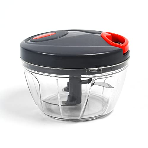 DeoDap Chopper for Kitchen | Vegetable Chopper & Cutter | Onion Chopper | Chopper for Kitchen Use | Hand Chopper for Kitchen | Cutter with 3 Blades for Chopping (Grey 450-ML) - Image 1