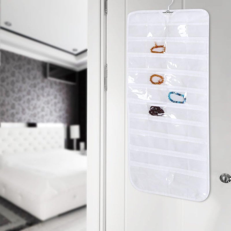 klarako 80 Pockets Jewelry Organizer, 17.32 X 5.12 X 0.59 in Double Sided Hanging Jewelry Organizer for Household Storage Tools(#2) - Image 1