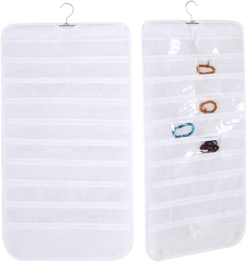 klarako 80 Pockets Jewelry Organizer, 17.32 X 5.12 X 0.59 in Double Sided Hanging Jewelry Organizer for Household Storage Tools(#2) - Image 3