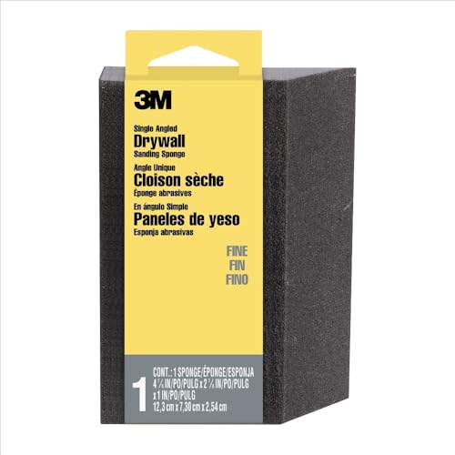 3M Angled Sanding Sponge, Fine Grit, Use Wet or Dry, Great For All Purpose Sanding, Washable & Reusable, Use For Interior & Exterior Project, Angled Sanding Pad For Perfect Corner/Detail Work (CP-042) - Image 1
