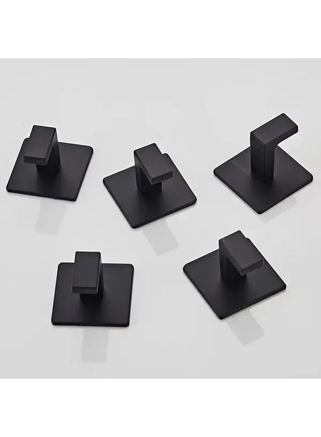 Black 4Pcs Heavy Duty Metal Wall Mounted Towel Hanger Space Saving Bathroom Organizer - Image 5