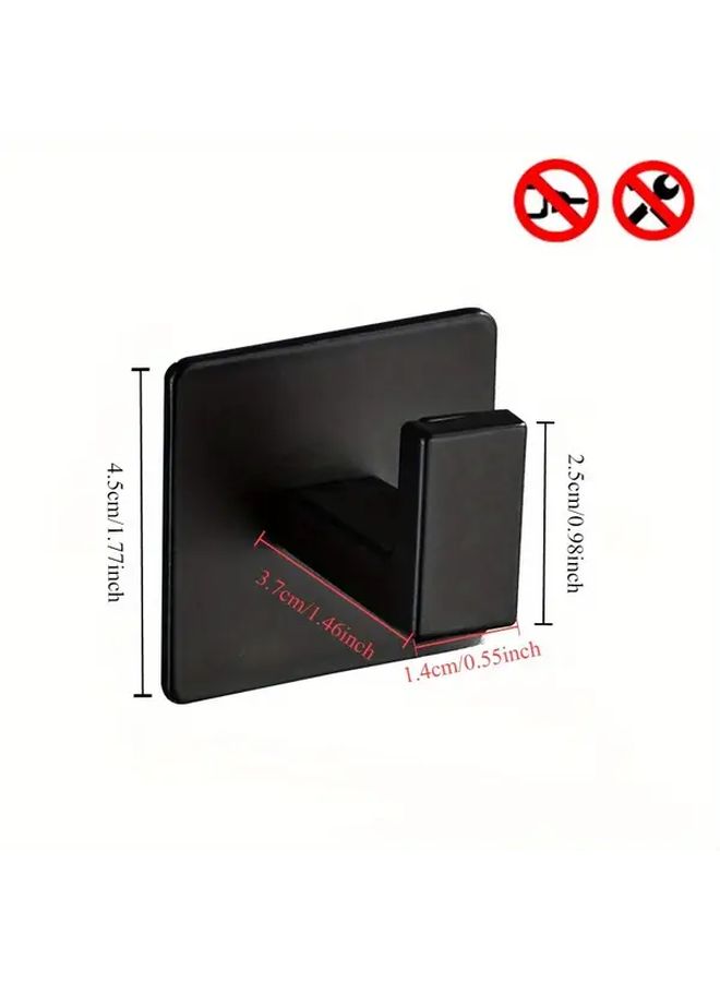 Black 4Pcs Heavy Duty Metal Wall Mounted Towel Hanger Space Saving Bathroom Organizer - Image 3