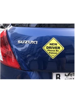 Rubik Magnetic New Driver Car Sign Sticker, New Driver Please Be Patient, Highly Reflective Removable and Reusable for Beginner Car SUV Van Drivers (15x15cm)  - Image 2