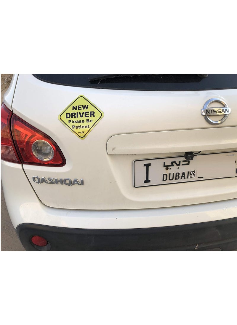 Rubik Magnetic New Driver Car Sign Sticker, New Driver Please Be Patient, Highly Reflective Removable and Reusable for Beginner Car SUV Van Drivers (15x15cm)  - Image 5