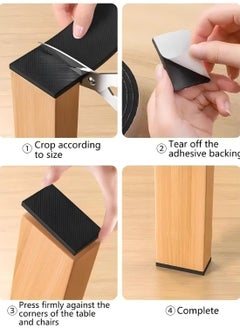 CoomBe 200CM Length Furniture Feet Pads, Non-Slip Rubber Furniture Pads, Wood Floor Protector Pads, Self Adhesive Anti Slip Furniture Chair Leg Pads, Anti Scratch Thickened Multifunctional Table Foot Pad  - Image 3