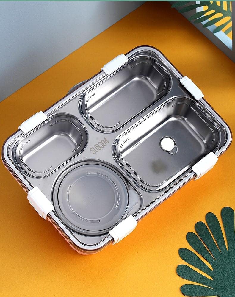 SYGNIUS Insulated Lunch Box Stainless Steel Vaccum Tiffin Box for BoysGirlsSchoolOffice Multi 4 Section Lunch Box - Image 4