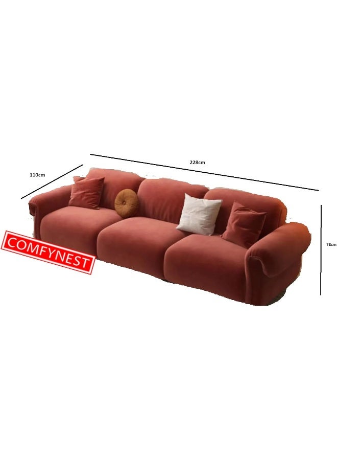 Zayn comforts Modern Velvet Sofa Set Perfect for Your Living Room (Dark Brown) - Image 2