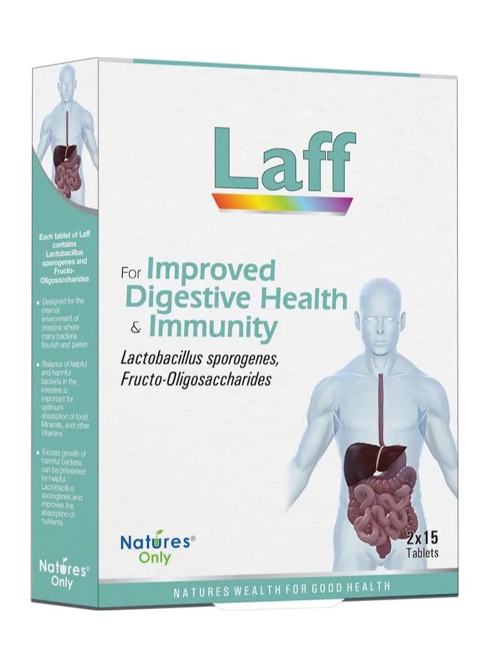 Laff Improved Digestive Health Immunity Tablets 30's