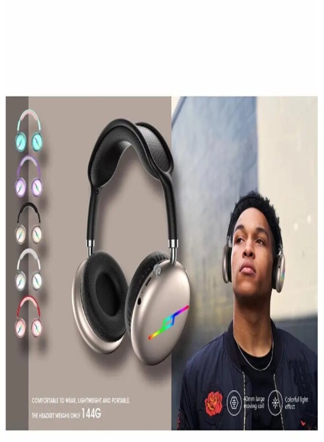 Compatible Bluetooth Headphone Stereo Low Latency Noise Canceling Headphones Wireless Gaming Headphones with Breathing Light - Image 2