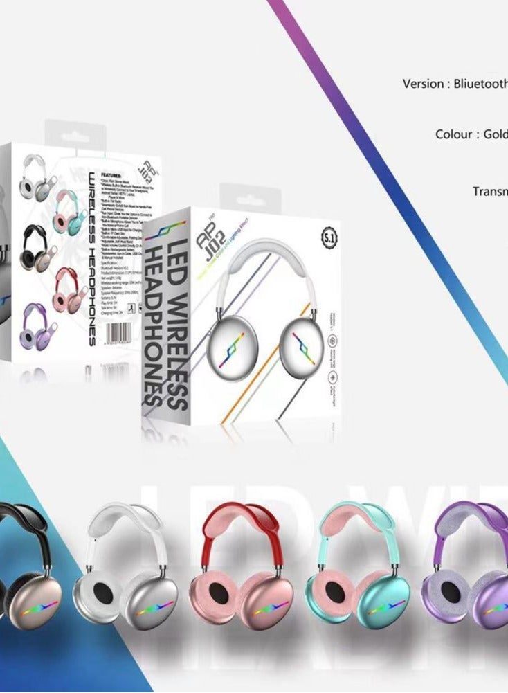 Compatible Bluetooth Headphone Stereo Low Latency Noise Canceling Headphones Wireless Gaming Headphones with Breathing Light - Image 5