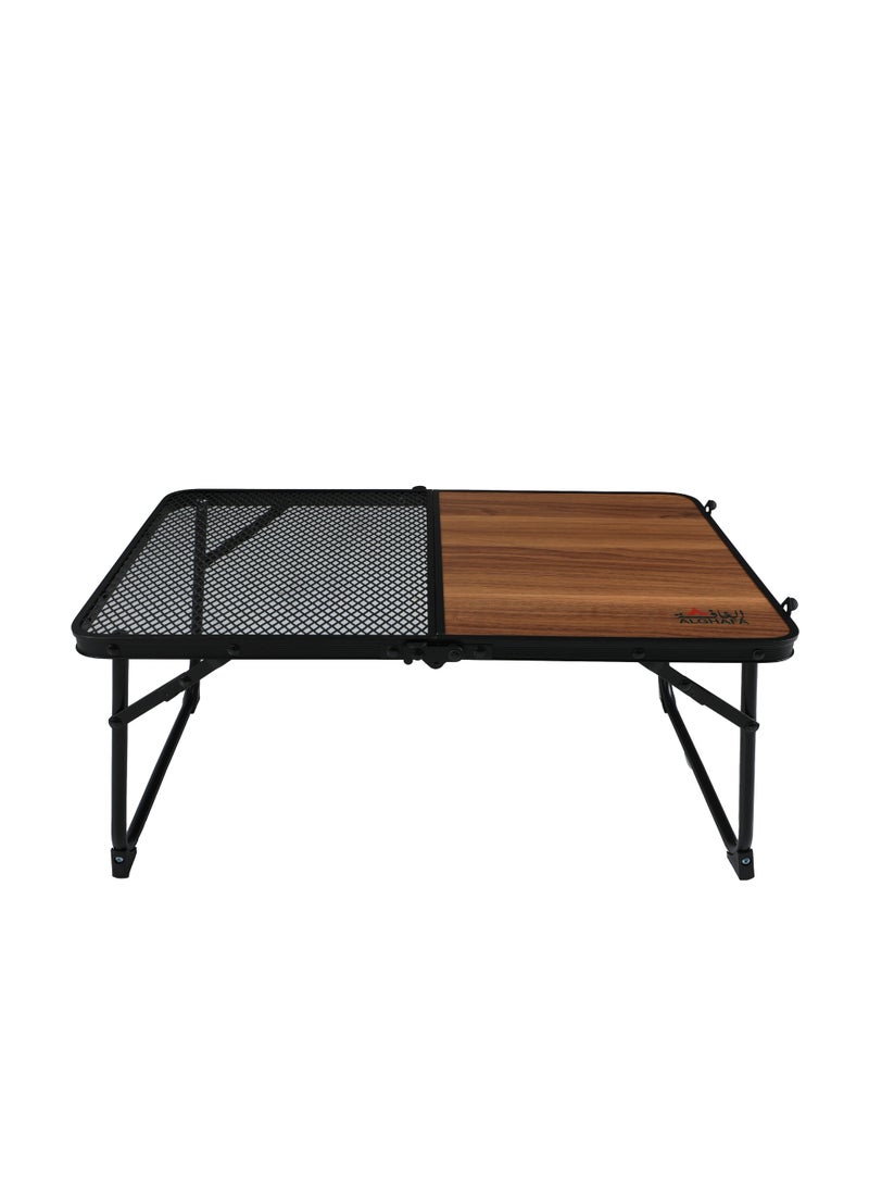 إسكدنيا طاولة رحلات ارضية قابلة للطي , شبك+خشب , للتخييم والرحلات والنزهة , حجم صغير - Image 1