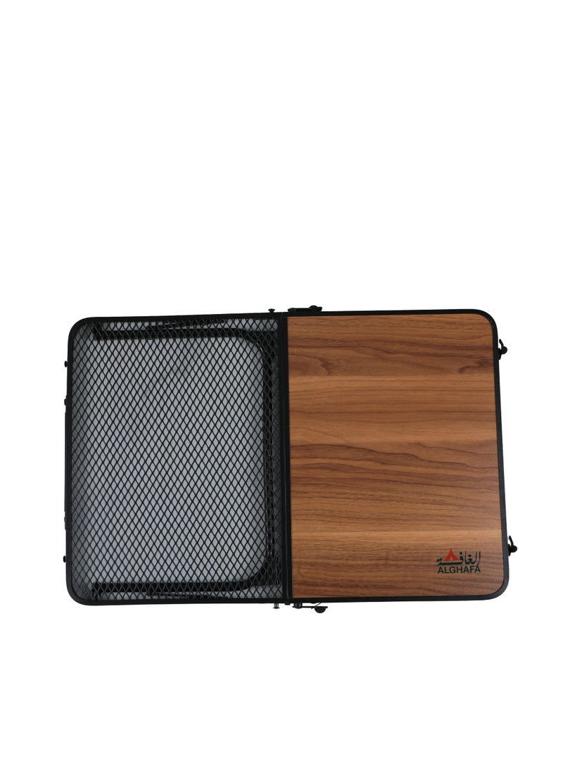 إسكدنيا طاولة رحلات ارضية قابلة للطي , شبك+خشب , للتخييم والرحلات والنزهة , حجم صغير - Image 4