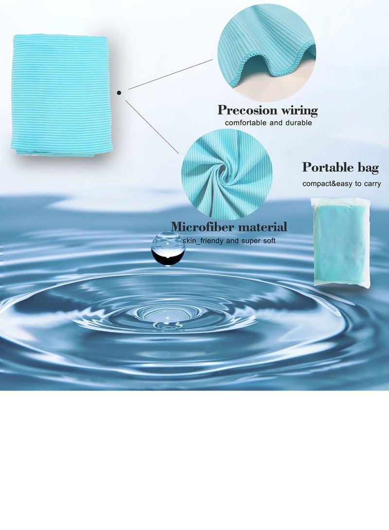 Qiccijoo Qiccijoo Quick Dry Towel Turkish Beach Towel Oversized 130*80cm/51.2*31.5in Microfiber Towel Super Absorbent, Travel & Sports & Camping Towel Gym Towel Yoga Towel（Sky Blue）  - Image 3