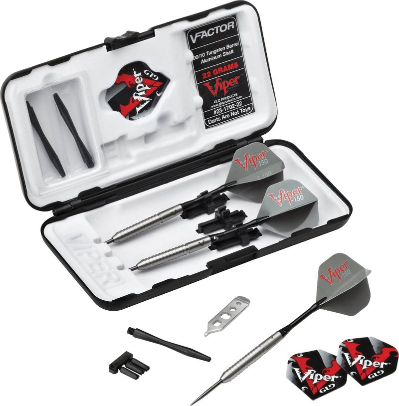 Viper by GLD Products V-Factor 90% Tungsten Steel Tip Darts with Storage/Travel Case, 22 Grams, Stainless Steel (23-1702-22) - Image 4