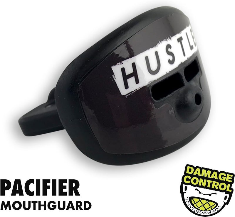 DAMAGE CONTROL Pacifier Mouthpiece – Football Mouthguard with Helmet Strap, Protects Teeth, Jaw & Mouth – Mouth Piece for Sports, No Boiling, Allows Airflow – Gear for Adults & Youth (Hustle) - Image 3