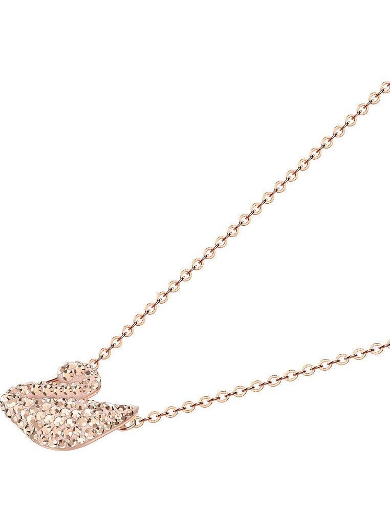 Swan Pink Gold Plated Swan Pendant Necklace - Elegant Fashion Accessory - Image 3
